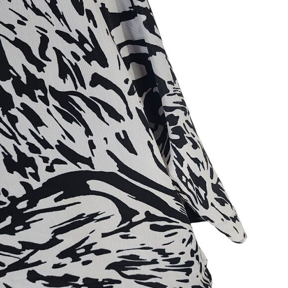 JMS Just My Size Black & White Animal Print Button Down Blouse Top 1x - Picture 4 of 8